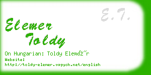 elemer toldy business card